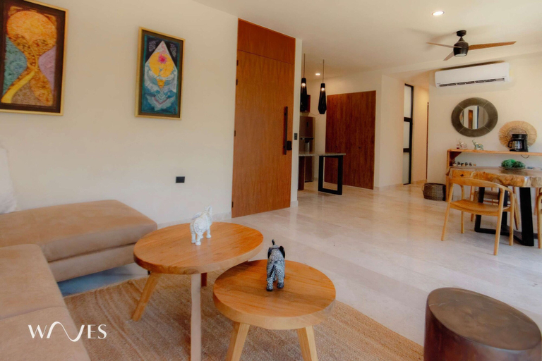 Room 4, Spacious Modern 3BR Apartment in Gated Community With Pool View at Chaan Ha by Waves, Cozumel
