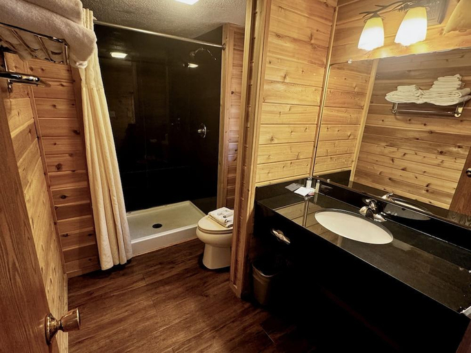 Bathroom 3, Cabins of Mackinac & Lodge, Cheboygan