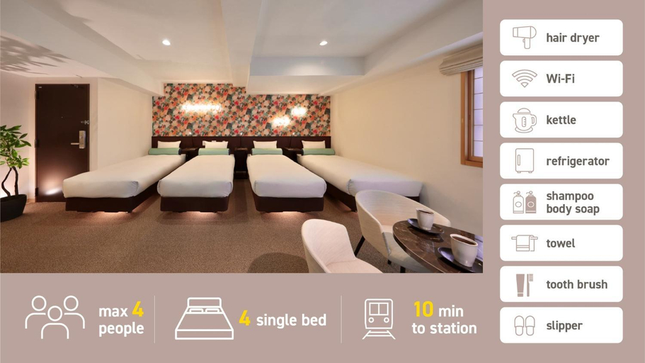 Bedroom, Gion Crystal Hotel - Vacation STAY 21890v, Kyoto
