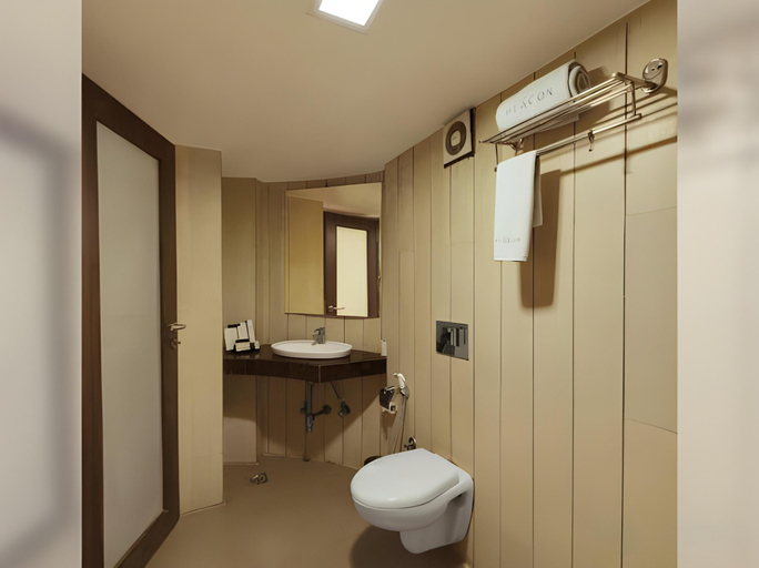 Bathroom 4, Central Beacon Hotel, Surat