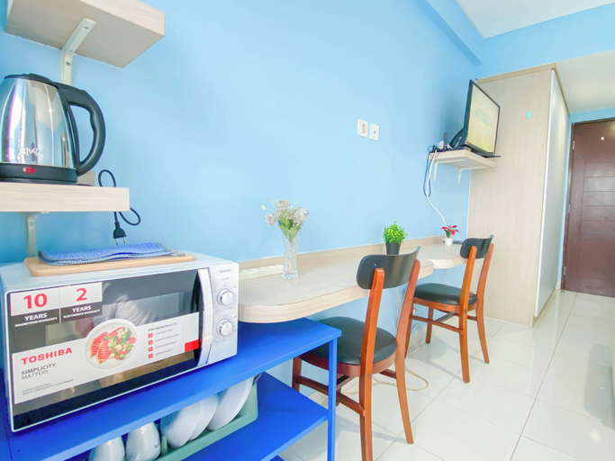 Room 3, Simple Blue Toned Studio (No Kitchen) At Elvis Tower Apartment, Cikarang