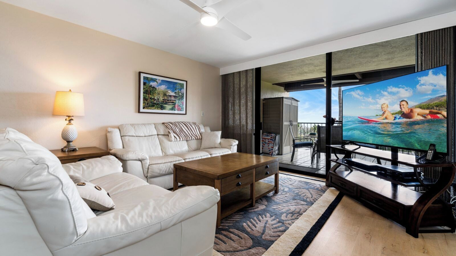 Living area 4, No Stairs - AC - Fantastic Ocean & Golf Course Views! -vrkcv, Hawaii