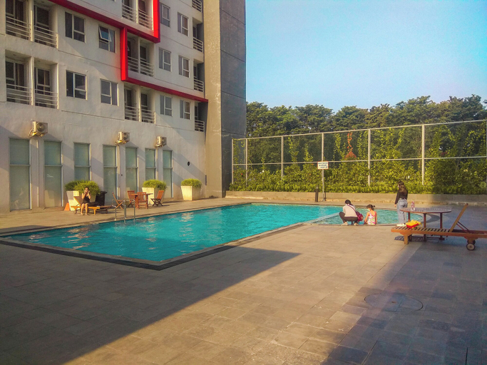 Exterior 5, Simple Blue Toned Studio (No Kitchen) At Elvis Tower Apartment, Cikarang