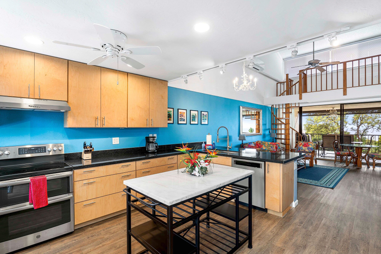 Private kitchen 5, Top Floor With Loft - Ocean and Golf Course Views - AC - Vrkcv, Hawaii