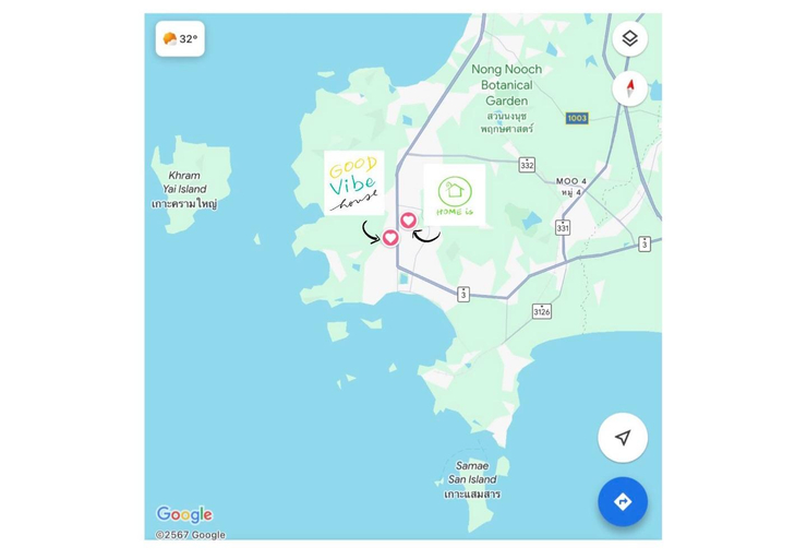 Map, GOOD VIBE  garden house Sattahip, Sattahip