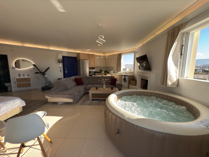 Hot tub 4, Sunny Home Private Jacuzzi Hydromassage, Fireplace, Acropolis & Lycabettus View, Underground Parking, Attica