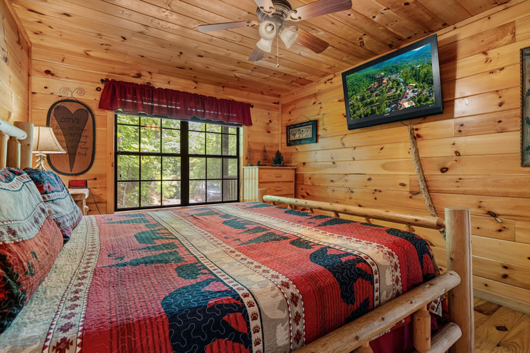 Bedroom, Caught Ya Peek'n 1 Bedroom Cabin by RedAwning, Sevier