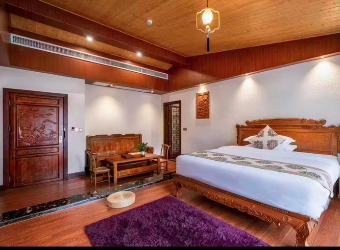 Bedroom 2, 阳朔梧桐嘉轩寻龙庭酒店 - 遇龙河夏棠码头店, Guilin