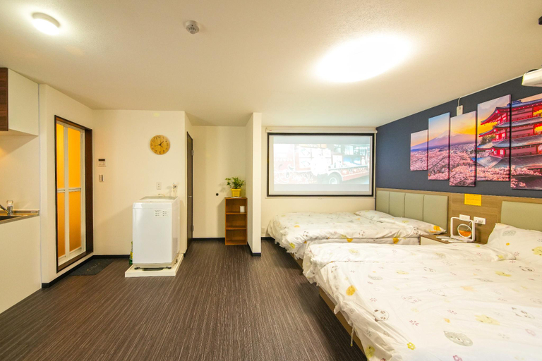 Bedroom 3, Osaka Blue House / Disposable Bedding / Four Stops Within an Eight-Minute Walk, Osaka