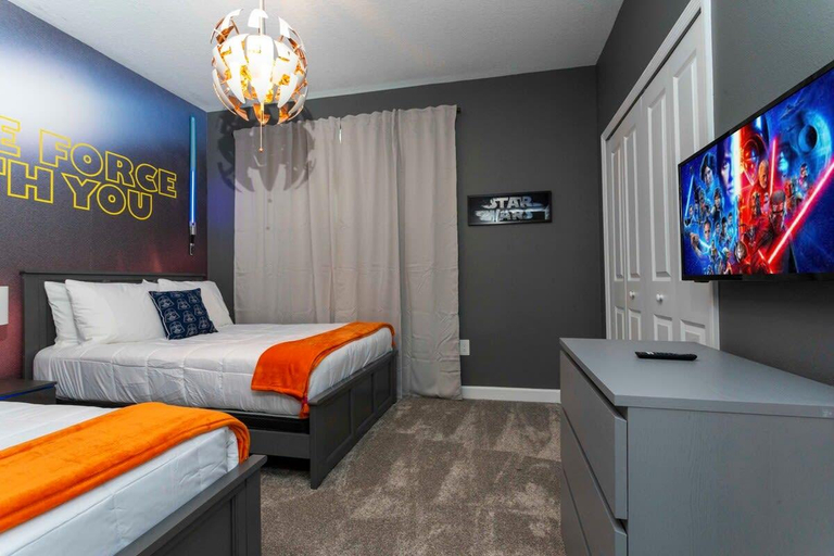 Bedroom 2, Chic 5BR Home with Themed Rooms, Pool, Osceola