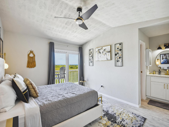 Bedroom 3, Palms at Cove View 806 - Bougie Beach Bungalow, Galveston