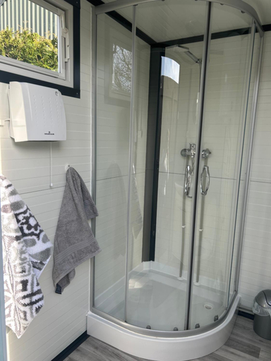 Bathroom 2, On the Moor Shepherds Huts, Cornwall