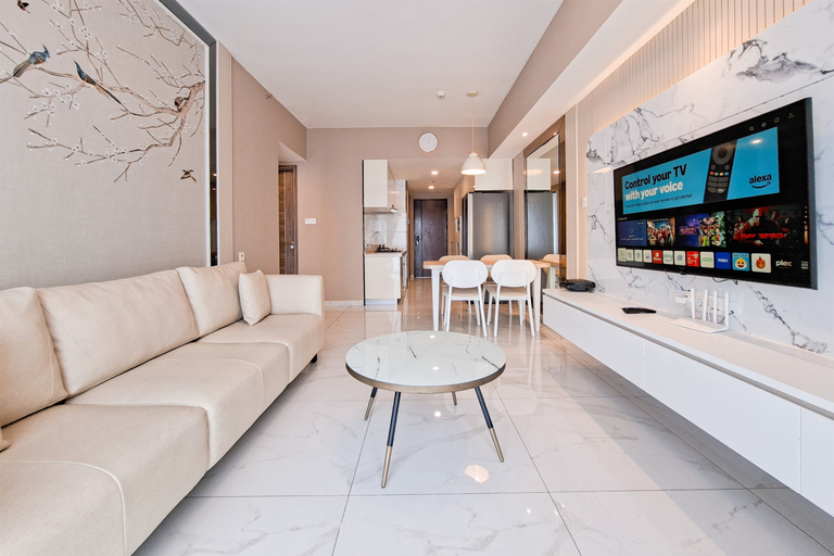 Living Room 4, Nice Designed and Comfortable 3BR Apartment Sky House BSD By Travelio, Tangerang Selatan