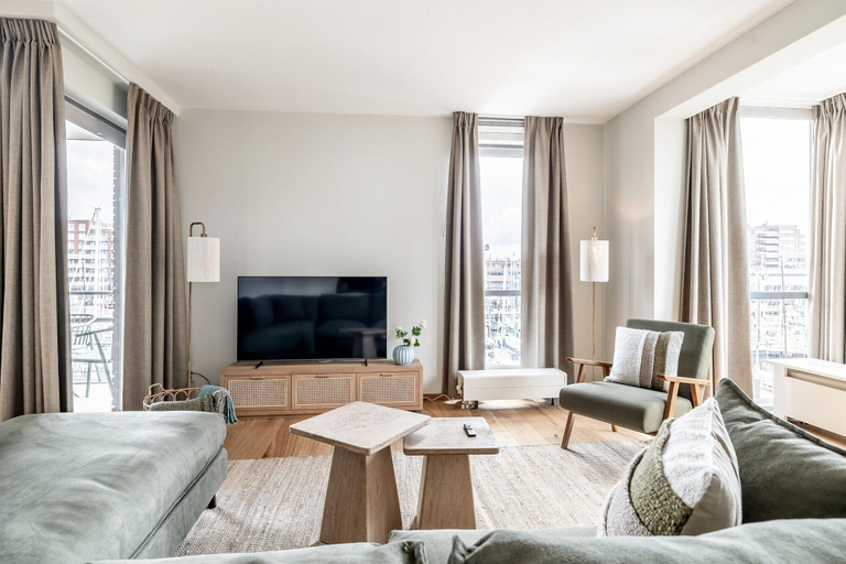 Living room, Scheveningen Flat Near Beach, The Hague