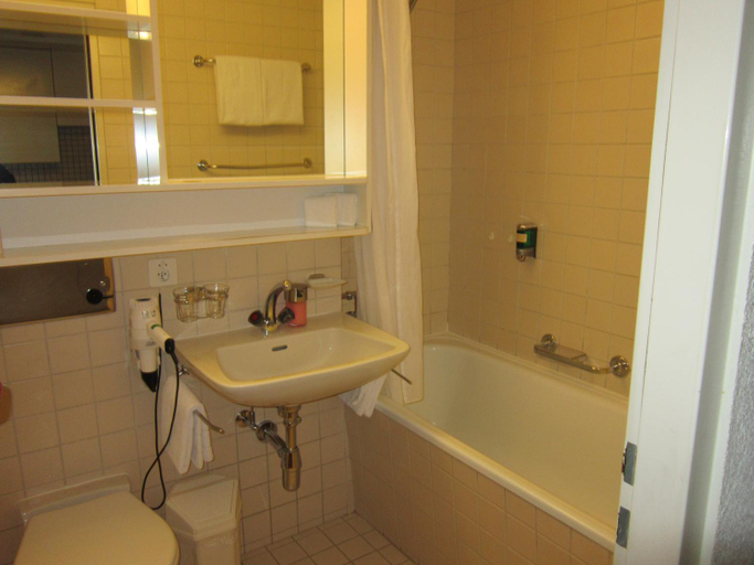 Bathroom, Studio im Hotel Des Alpes, Imboden