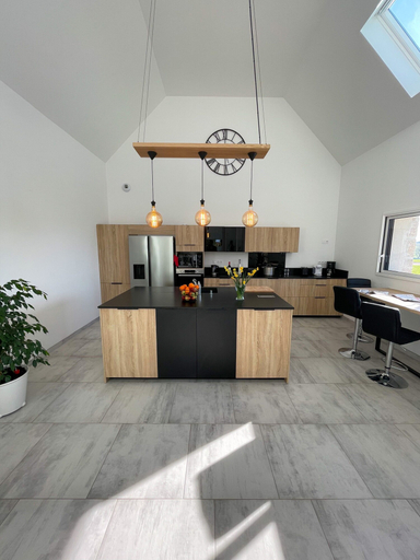 Private kitchen 2, Ploudalmézeau House with Heated Pool, Finistère