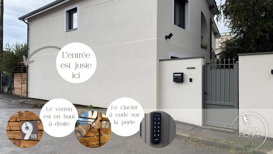 Exterior view, Luna Monkey, Chambre & Terrasse privee, Bourgoin Centre, Isère
