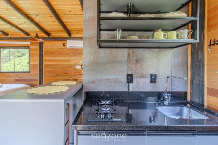 Private kitchen, Comfortable Cabin With Heater Urubici-sc Egc001, Urubici