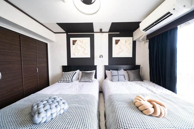 Bedroom 4, S112 新宿最中心 東新宿站5分 2室-Shinjuku center 5 mins to Station, Max 7P 直达新宿 涉谷 表参道 池袋 上野 代代木 银座 原宿, Shinjuku
