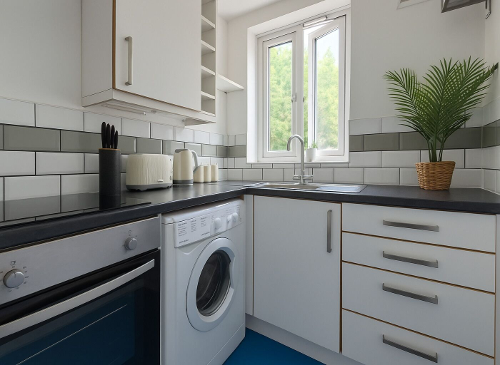 Private kitchen 4, Elegant 1 Bedroom in Bermondsey, London