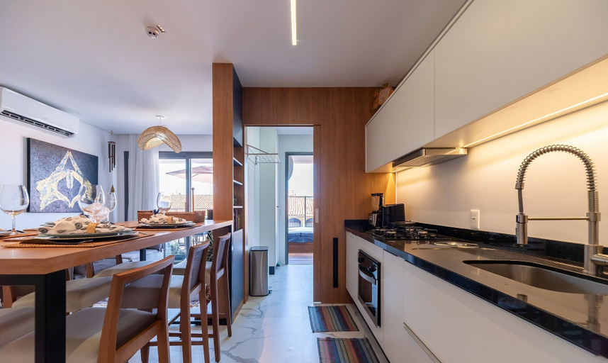 Private kitchen 2, Beauty Zen Apart on Beach With Jacuzzi Ibc0205, Florianopolis