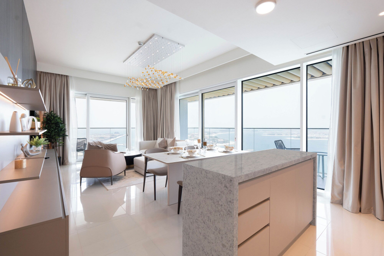 Private kitchen 5, KeyRock - Grand Bleu Apt with Palm View, Dubai