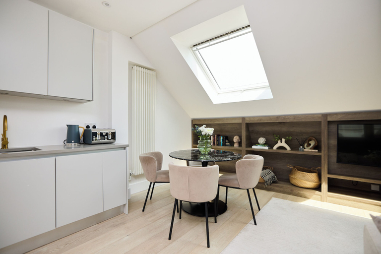 Private kitchen 5, The Skylight One-Bed at Elspeth Road, London