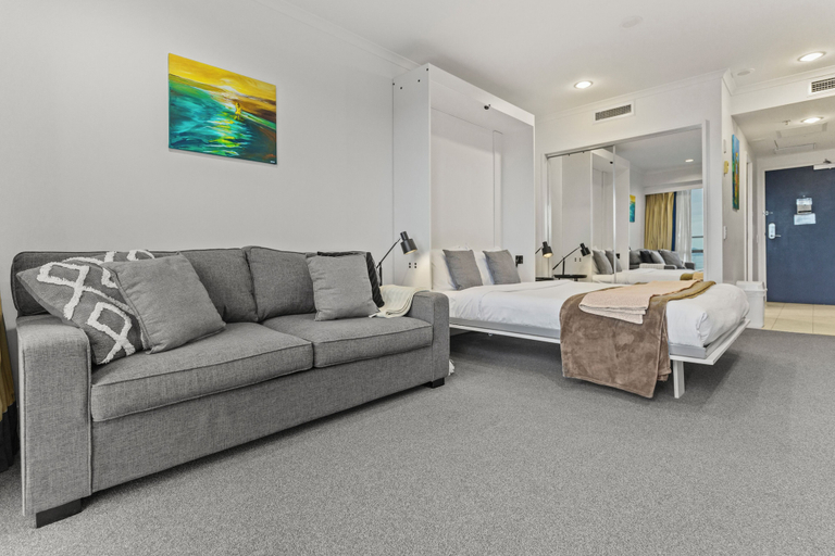 Bedroom 3, Sea City Views Takapuna Studio w Carpark, Waitakere