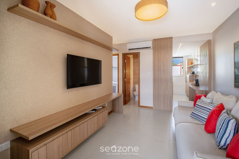 Living area, Charming Apartment With Pool View! Bio0079, Camaçari