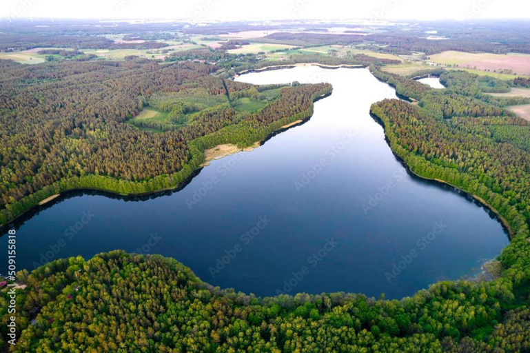View from property 3, Holiday Home by Lake Wierzchowo With Private Beach, Koszalin
