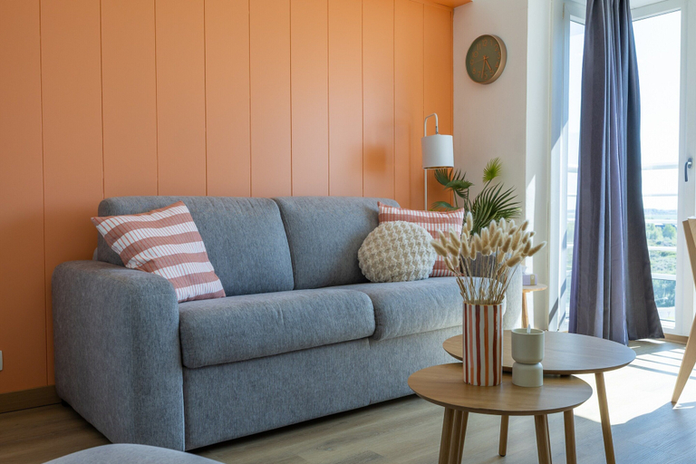 Living room 4, Modern Studio on the 8th Floor Near the sea, West-Vlaanderen