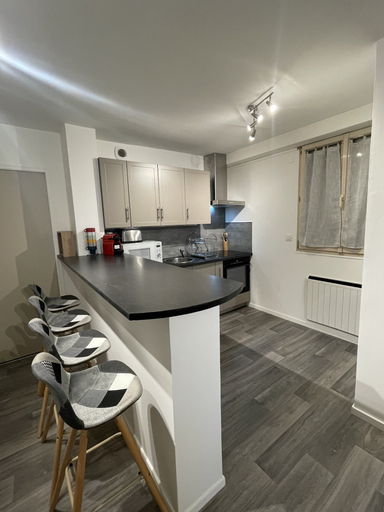 Private kitchen, Apartment in Yvre-l'eveque Near Le Mans Circuit, Sarthe