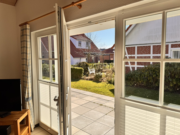 Balcony, Ferienhaus mit Kaminofen in Burhave, Wesermarsch