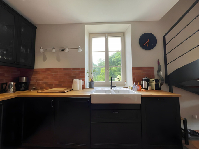Private kitchen 3, Barn in Sarthe With Private Heated Pool, Sarthe
