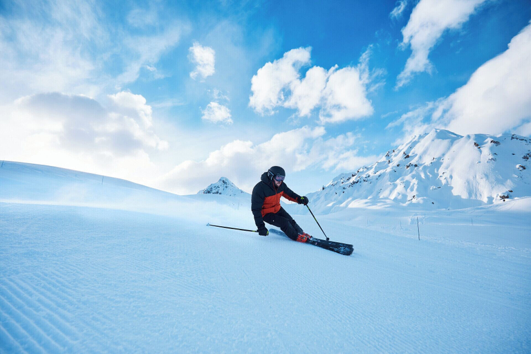 Skiing, PopAlp la Plagne, Savoie