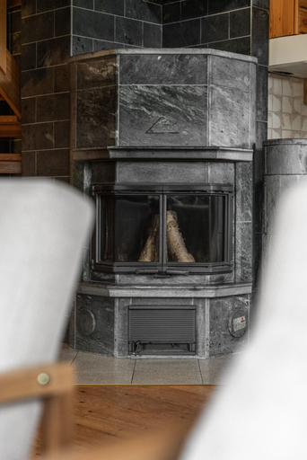 Fireplace, Villa Rukatörmä - Comfy Cabin Retreat in Ruka, Northern Ostrobothnia