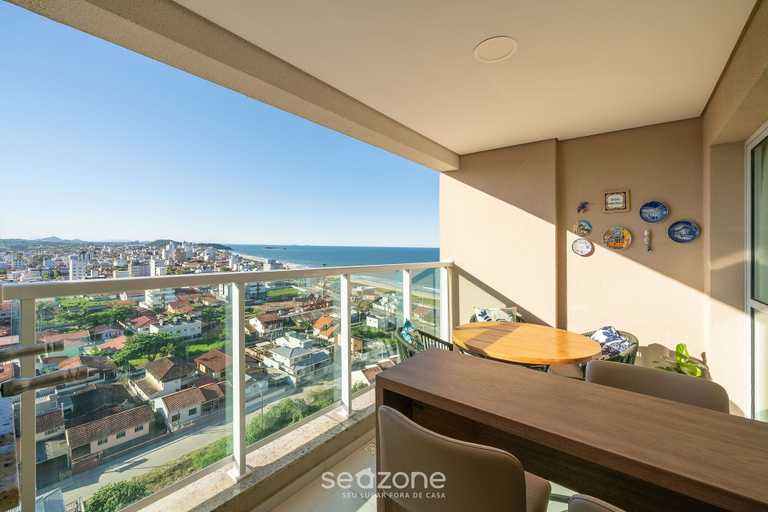 Outdoor dining 2, Sea View Apt w/ BBQ 70m - Vhb1104, Piçarras