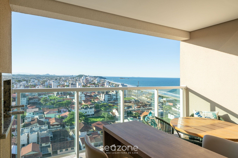 Outdoor dining 4, Sea View Apt w/ BBQ 70m - Vhb1104, Piçarras