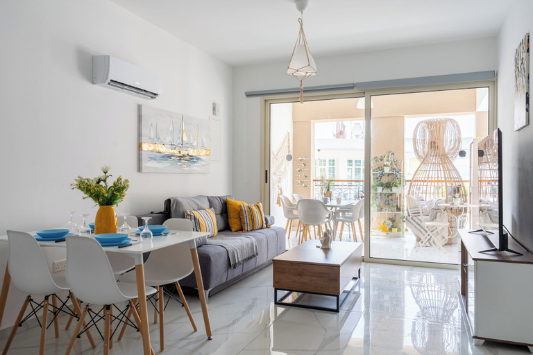 Living room 4, Infinity 1-Bedroom Apartment in Larnaca, Larnaca