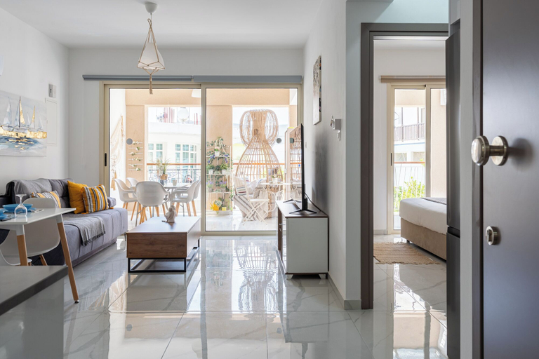 Living room 3, Infinity 1-Bedroom Apartment in Larnaca, Larnaca