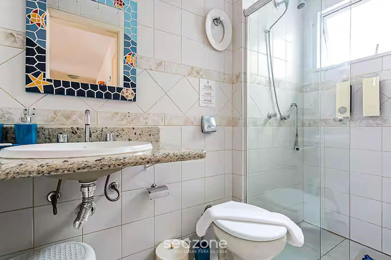 Bathroom, 2 b ap, 400m the Beach, Jurere Downtown Rgp208, Florianopolis