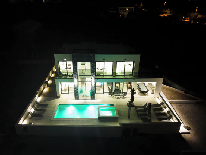 Front of property - evening/night, Villa Just be Happy by Trawelltopia, Kaštela