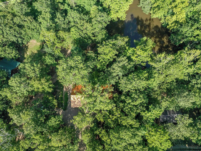 Aerial view 4, Sunset Ridge Cozy Cabin for 6, McCurtain
