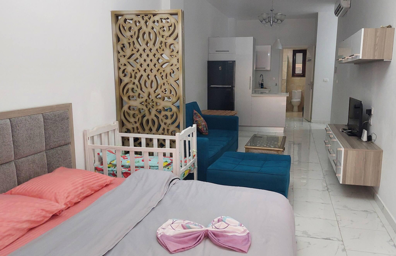Bedroom 3, 1BR Apartment Side Sea View Pool Turtles Beach, Al-Ghurdaqah