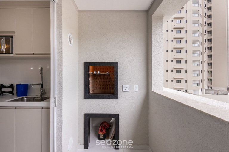 Private kitchen, Sea View apt w/ BBQ in Itapema Sbn0705, Itapema