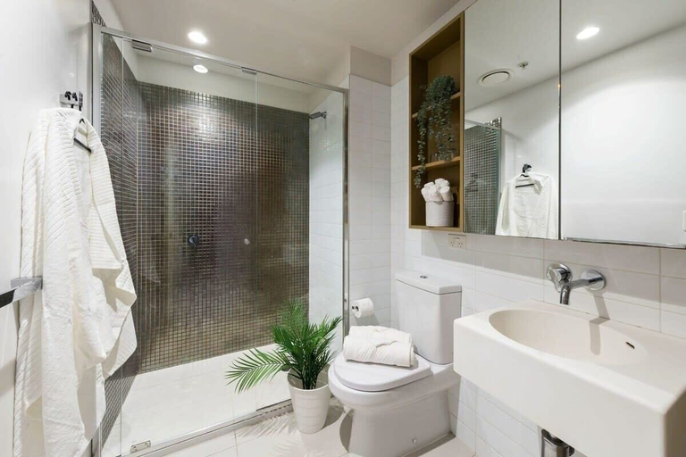 Bathroom, A Comfy 2BR Apt Near Melbourne Central, City Views, Melbourne