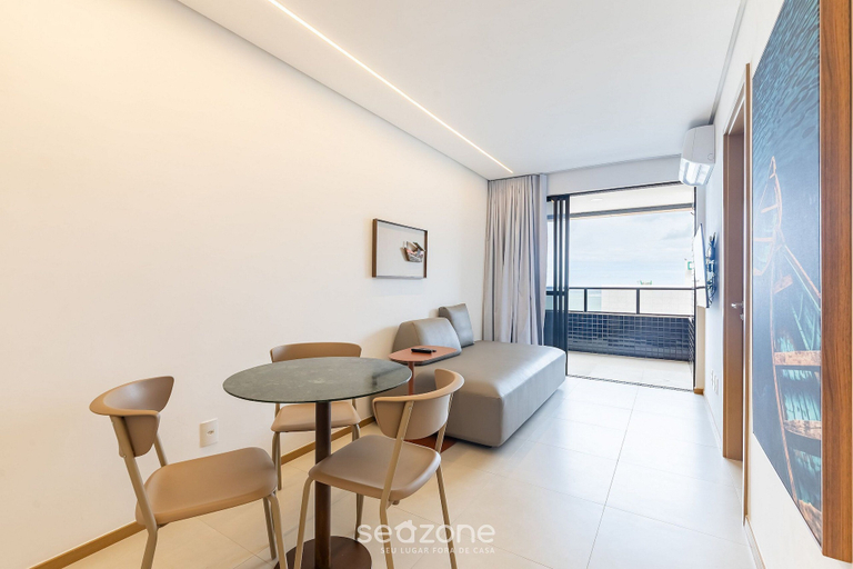 Living area 2, Apt With Balcony and Sea View, Maceio Hig1003, Maceió (capital)