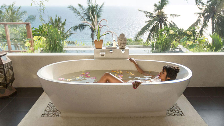 Bathroom 5, Malimbu Cliff Villa, Lombok