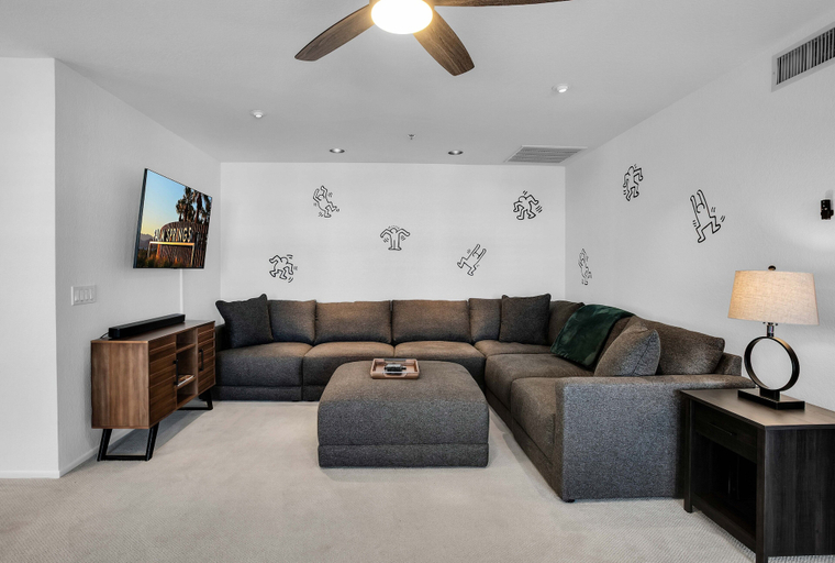 Living area 2, Keith Haring Inspired 2BD Deauville, Riverside