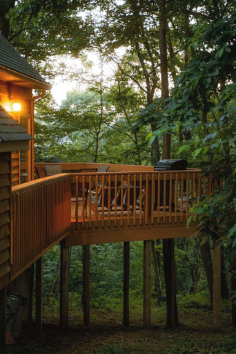 Terrace/patio 2, Cheerful Two Bdrm Cabin With Hot Tub & Pet Friendly, Hocking